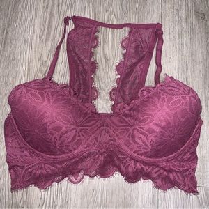 Victoria’s Secret PINK Lace Bralette Bra - Mauve Maroon Color size Medium